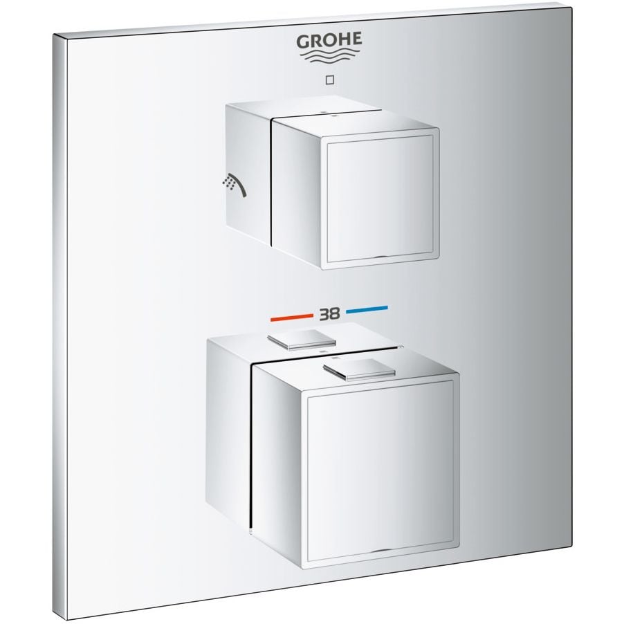 Смеситель скрытого монтажа с термостатом на 2 потребителя Grohe Grohtherm Cube (24154000) - фото 1