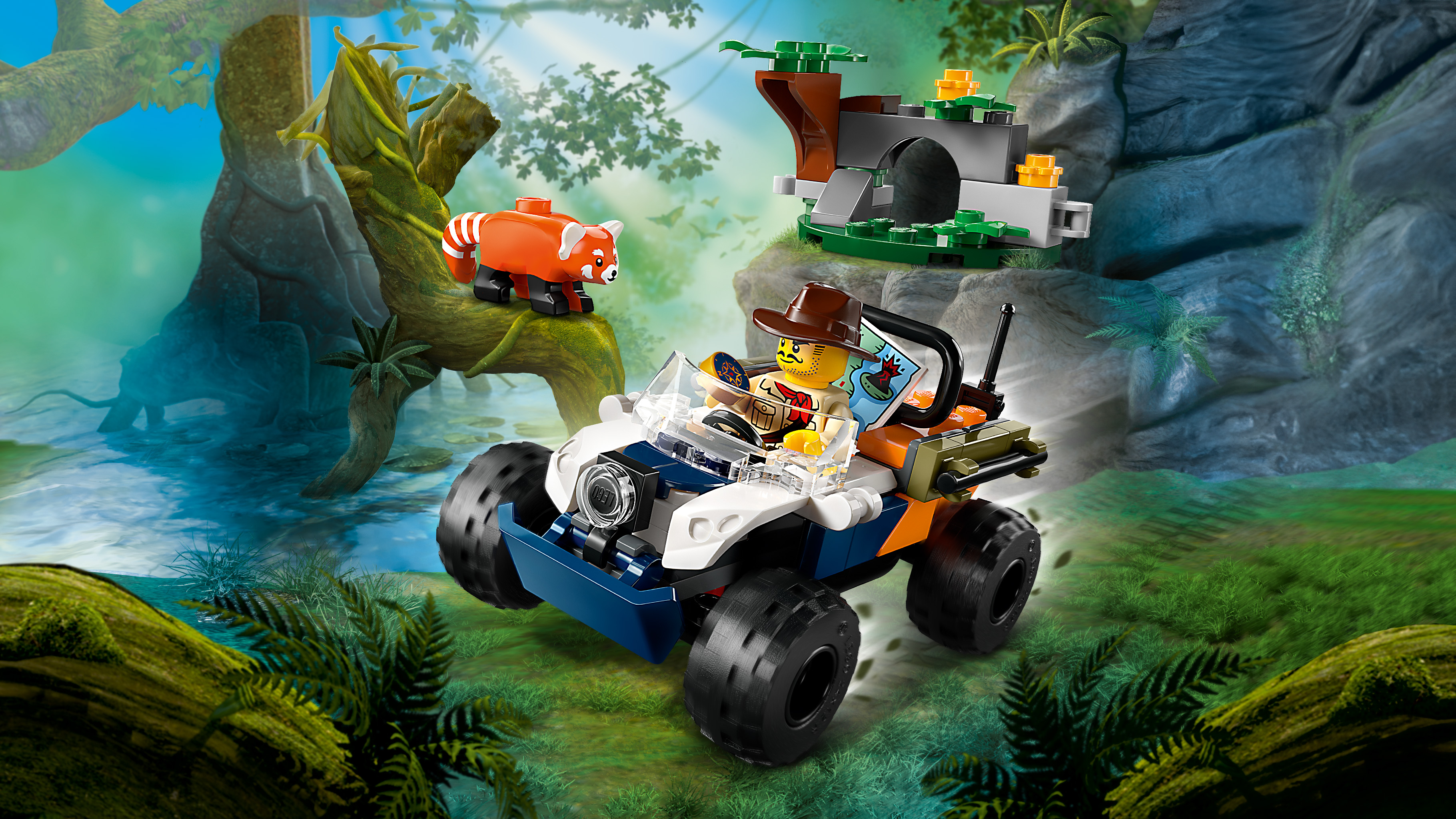 Конструктор LEGO City Квадроцикл для дослідження джунглів Місія Червоної панди 92 деталі (60424) - фото 8