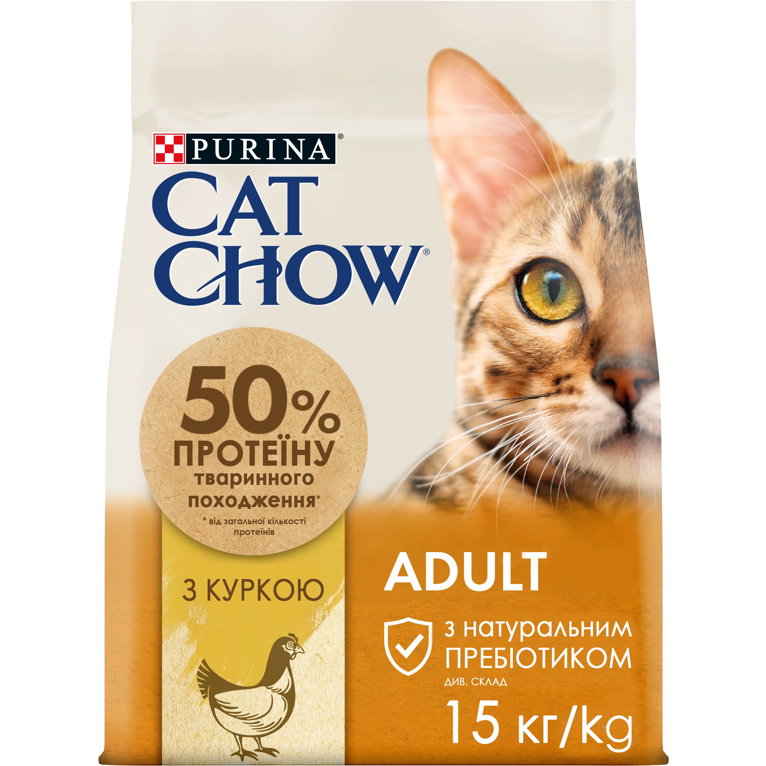 Сухой корм для кошек Cat Chow Adult с курицей 15 кг - фото 1