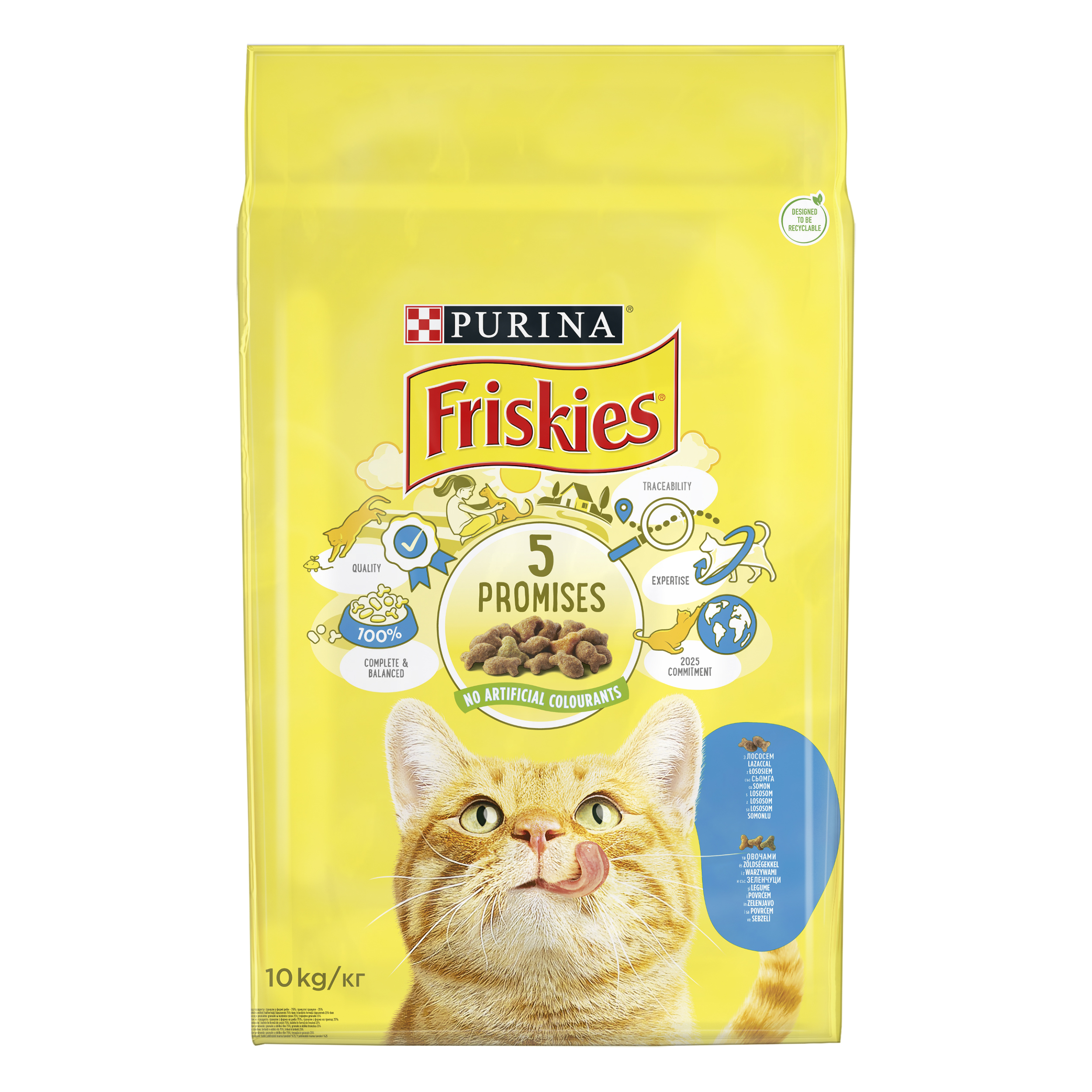 Сухой корм для кошек Friskies, с лососем и овощами, 10 кг - фото 2