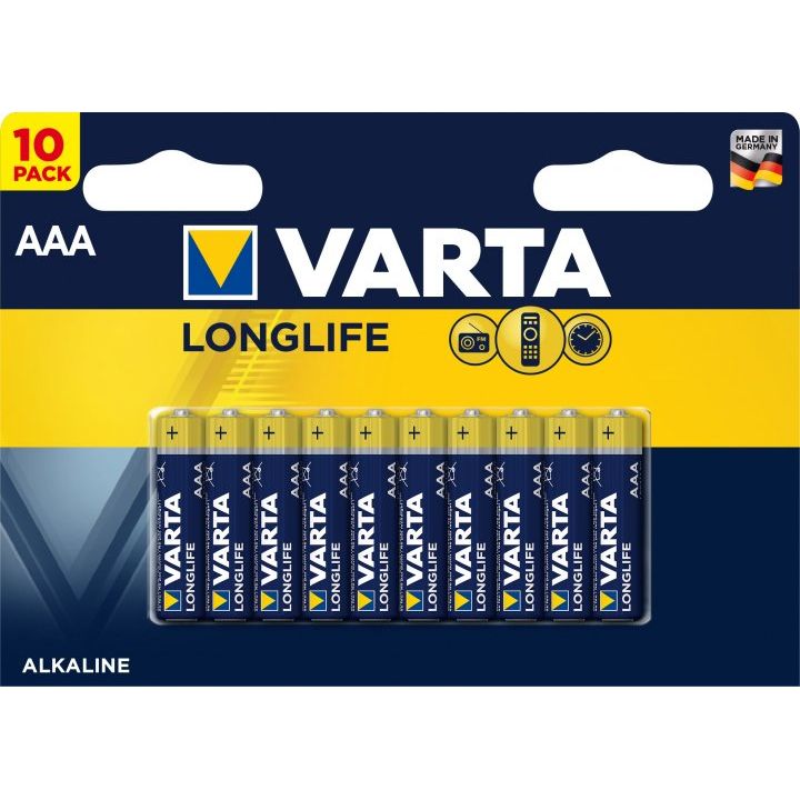 Батарейки Varta Longlife AAA Bli Alkaline, 10 шт. (4103101461) - фото 2