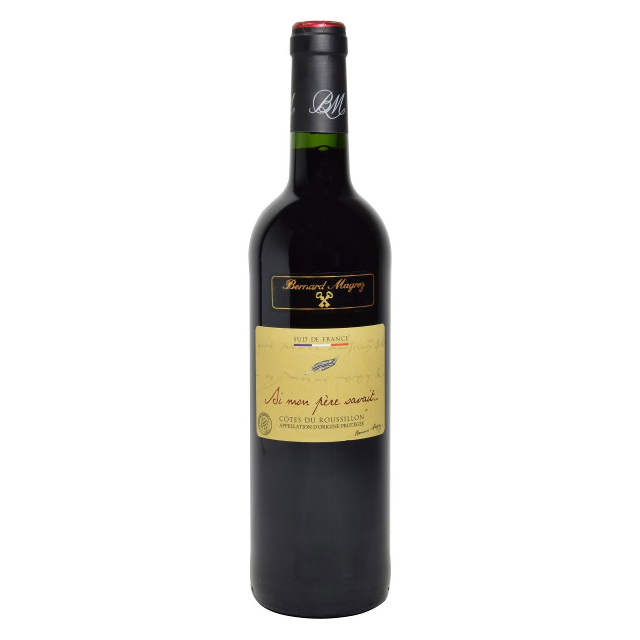 Вино Bernard Magrez Si Mon Pere Savait Cotes du Roussillon, червоне, сухе, 14%, 0,75 л (8000013628680) - фото 1