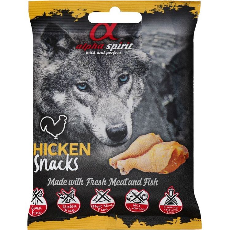 Полувлажное лакомство для собак Alpha Spirit Snacks Chicken, кубики с курицей, 50 г - фото 1