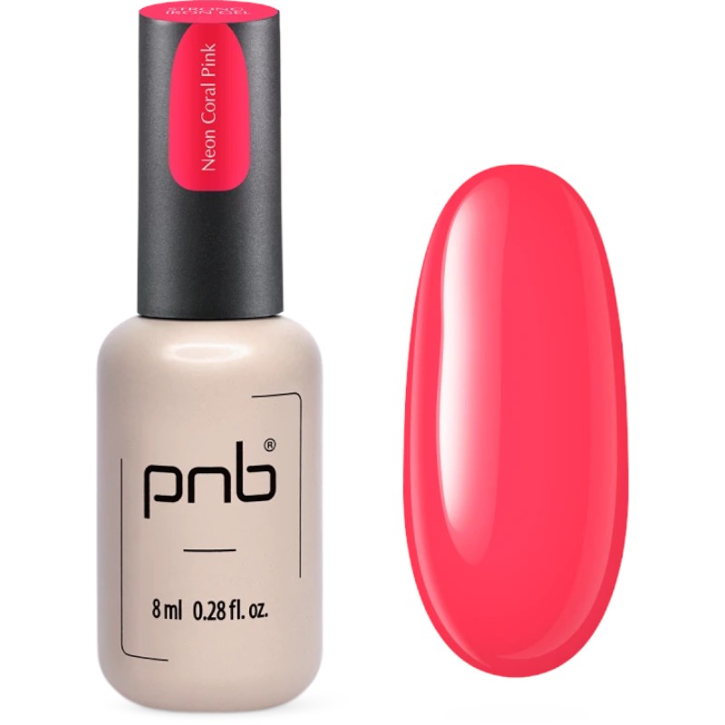 Гель PNB Strong Iron Gel Neon Coral Pink 8 мл - фото 1