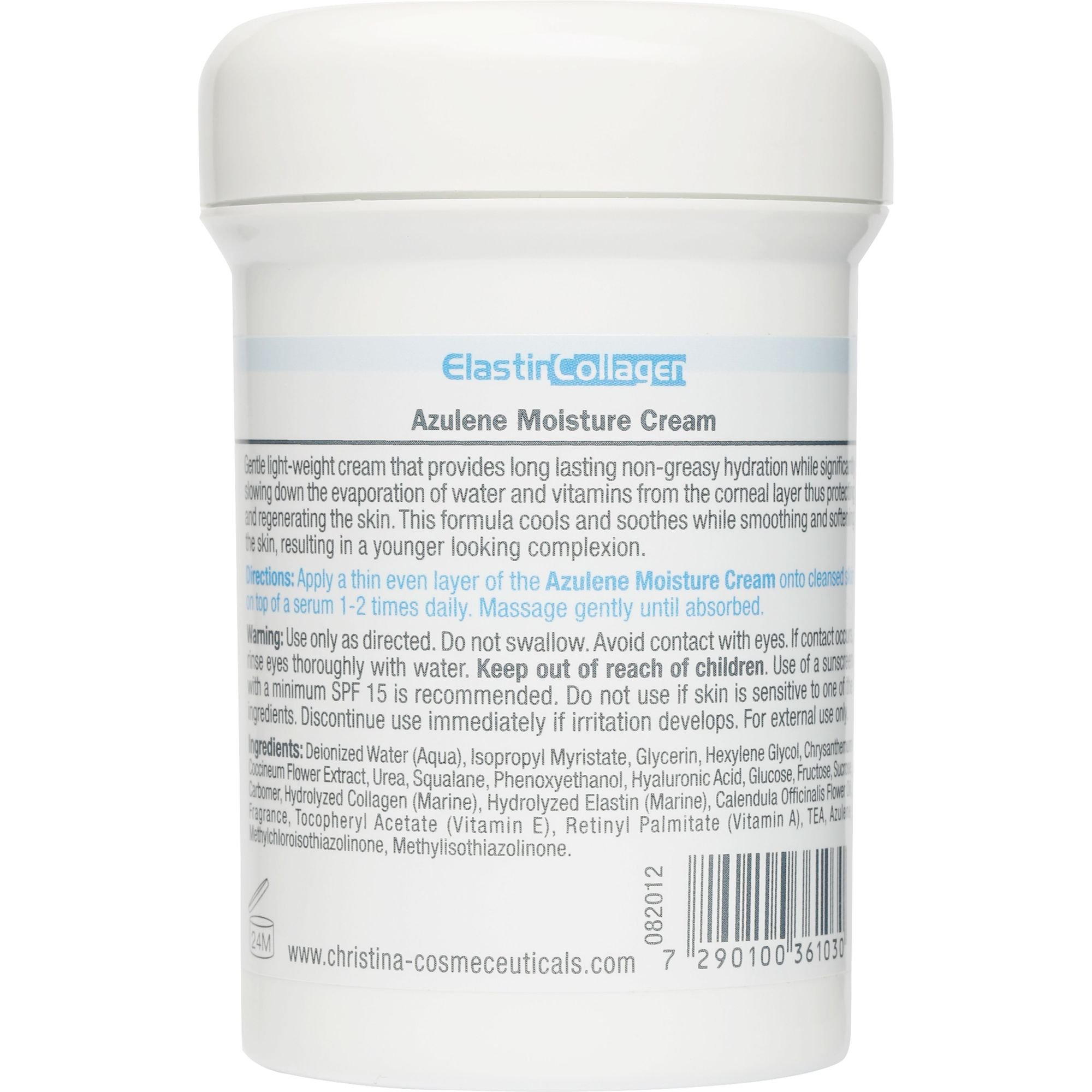 Увлажняющий крем для нормальной кожи Christina Elastin Collagen Azulene Moisture Cream with Vitamins A, E & HA 250 мл - фото 2