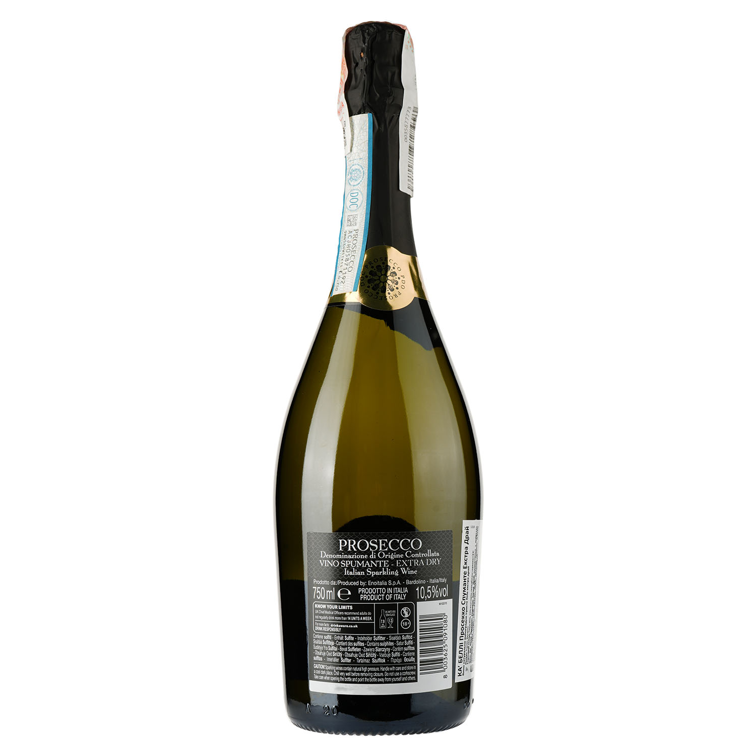 Вино игристое Ca' Belli Prosecco Extra Dry Veneto, белое, экстра-сухое, 0,75 л - фото 2