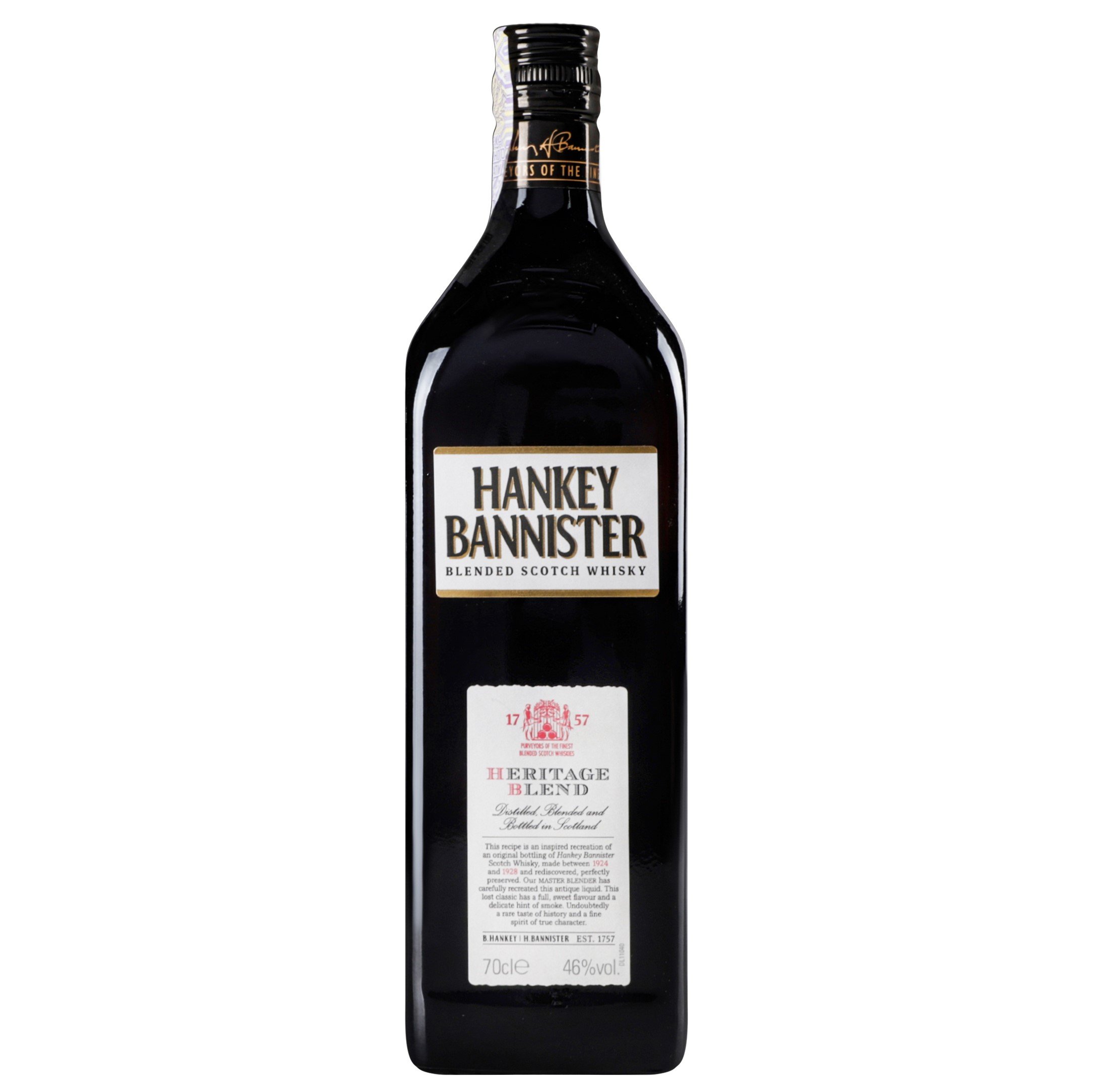 Виски Hankey Bannister Heritage Blend Blended Scotch Whisky 46% 0.7 л в тубусе (853871) - фото 1