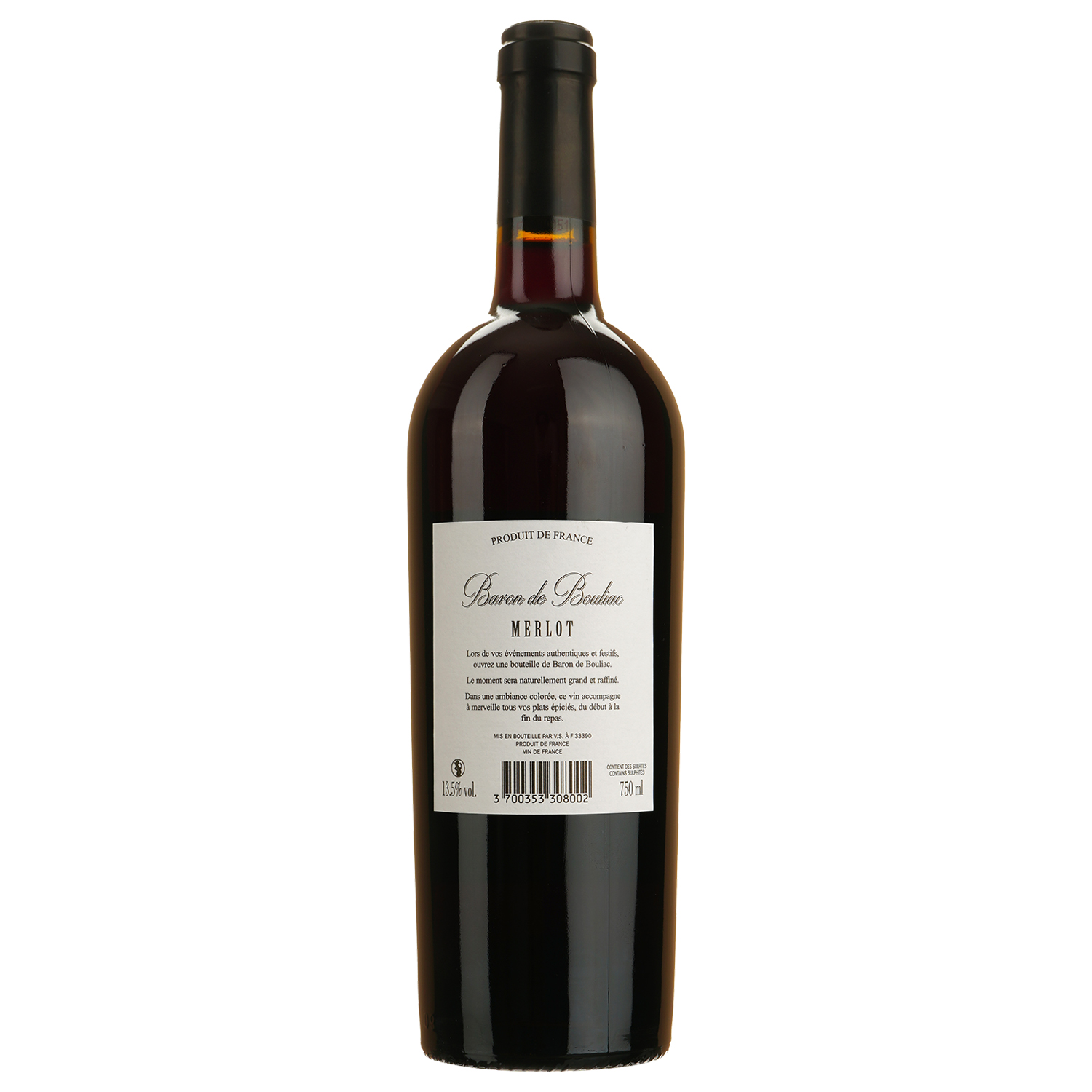 Вино Baron De Bouliac Vin De France, красное, сухое, 0,75 л - фото 2