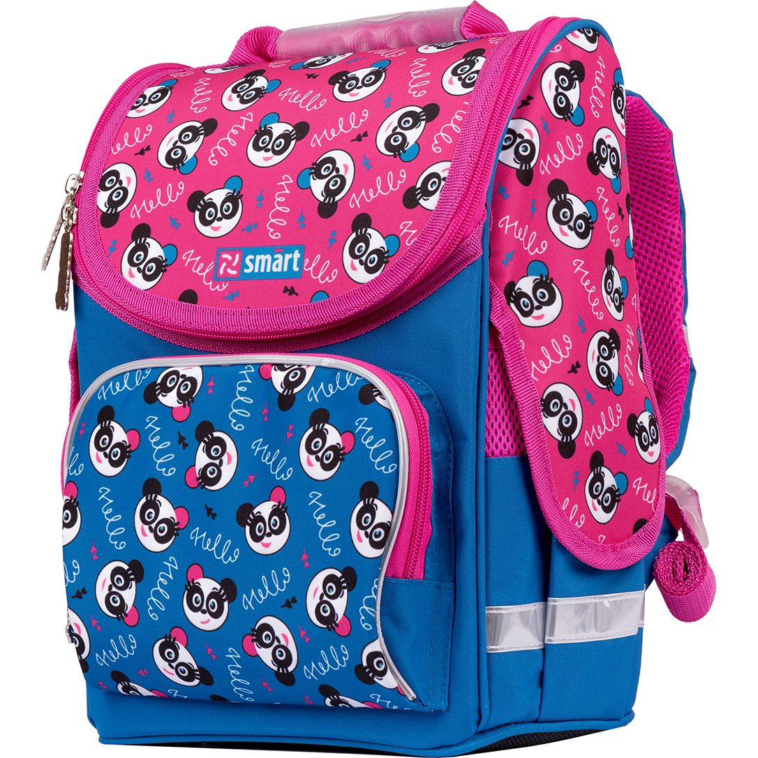 Рюкзак шкільний каркасний Smart PG-11 Hello panda, синий с розовым (557596) - фото 1