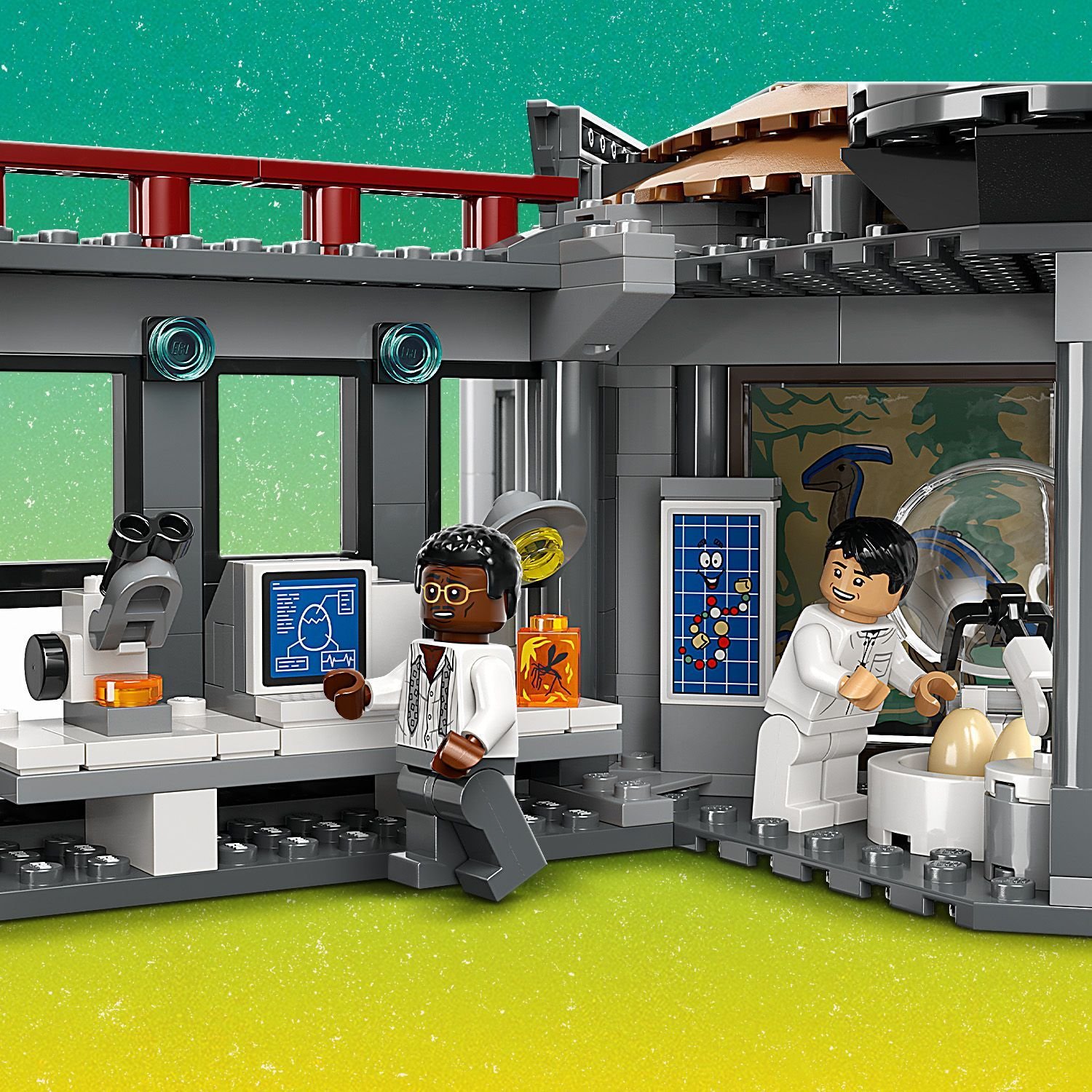 Конструктор LEGO Jurassic World Центр для відвідувачів: Атака тиранозавра та раптора, 693 деталі (76961) - фото 10
