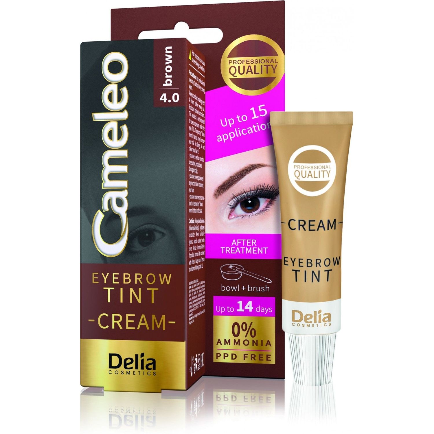 Крем-фарба для брів Delia Cosmetics Cameleo відтінок 4.0 коричнева 15 мл - фото 2
