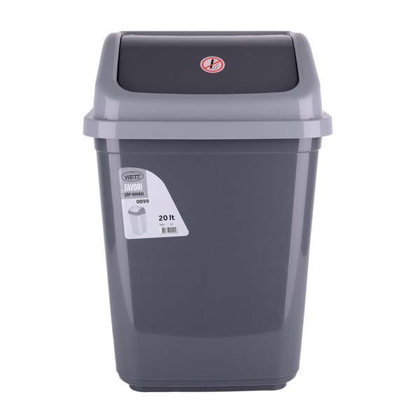 Корзина для мусора Violet House Grey-Grey, 20 л, серый (0099 GREY - GREY с/кр.20 л) - фото 1