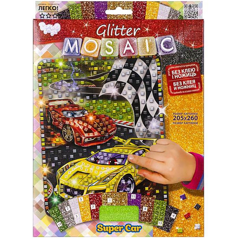 Блискуча мозаїка Danko Toys Glitter Mosaic Super Car (БМ-03-02) - фото 1