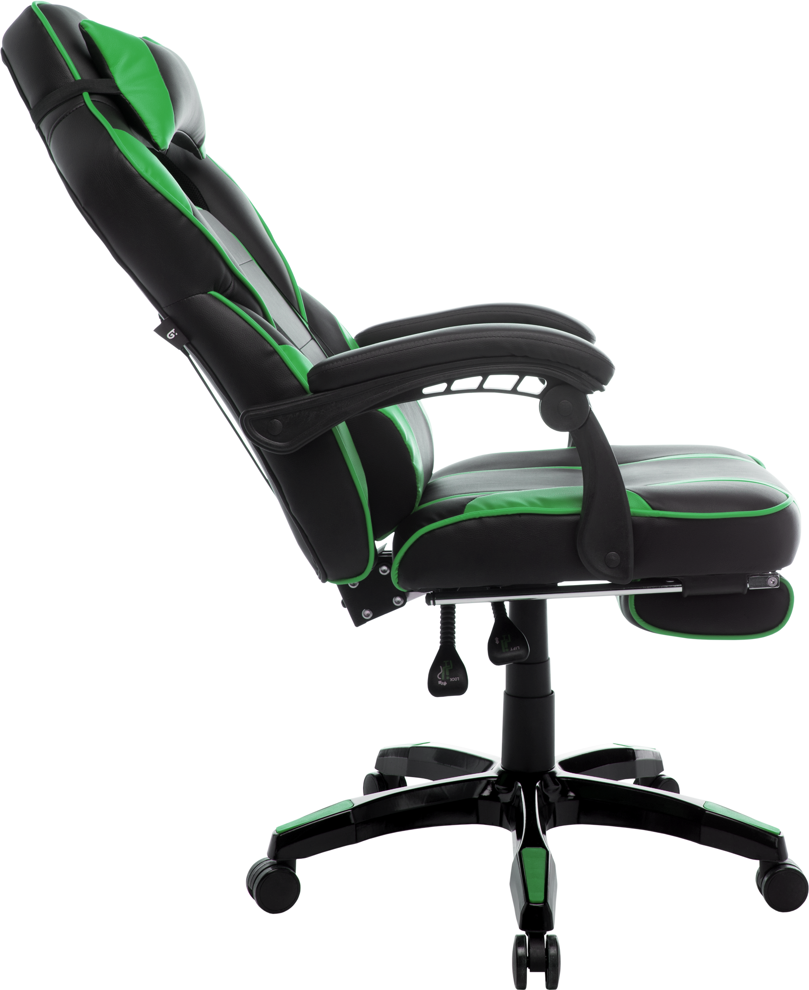 Геймерское кресло GT Racer черное с зеленым (X-2749-1 Black/Green) - фото 5