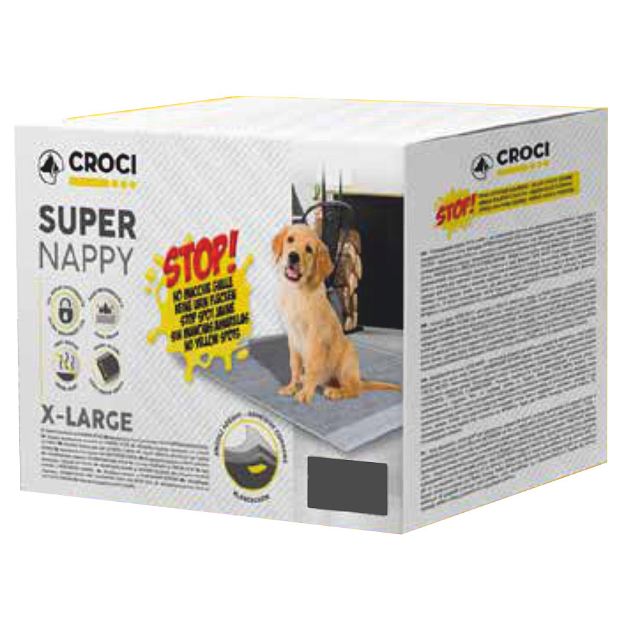 Пелюшки для собак Croci Super Nappy одноразові з активованим вугіллям 71х86 см 40 шт. - фото 1