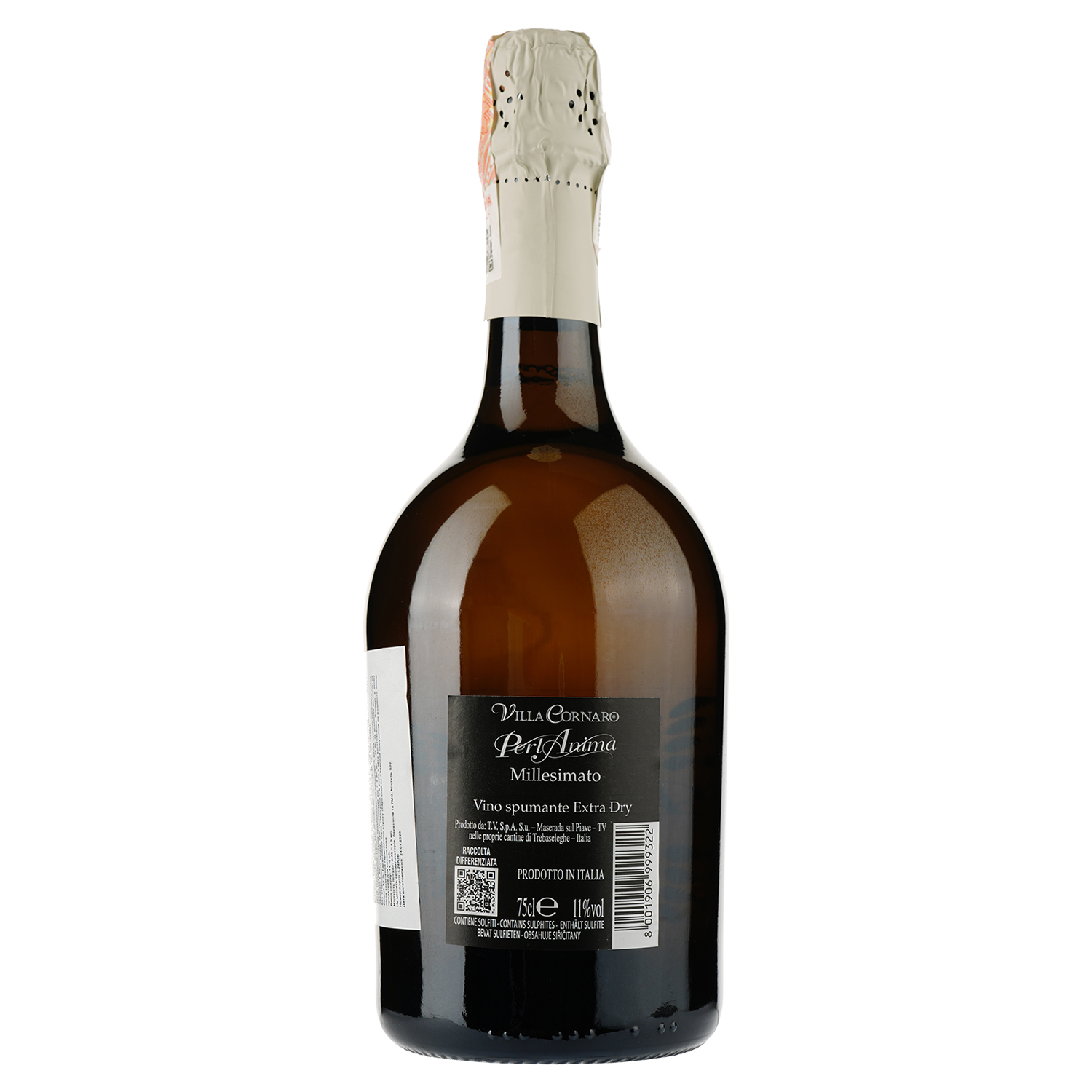 Вино игристое Villa Cornaro Perlanima Cuvee Extra Dry, белое, экстра драй, 0,75 л - фото 2