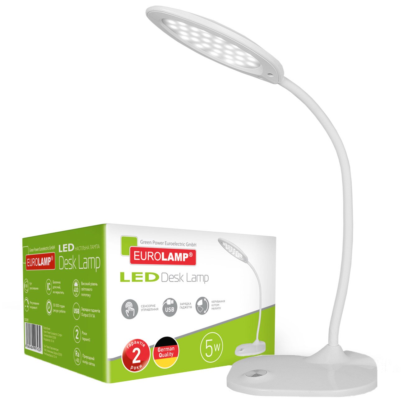 Настольная лампа Eurolamp LED в стиле Hi-Tech, 5W, 5300-5700K, белая (LED-TLG-4(white)) - фото 1