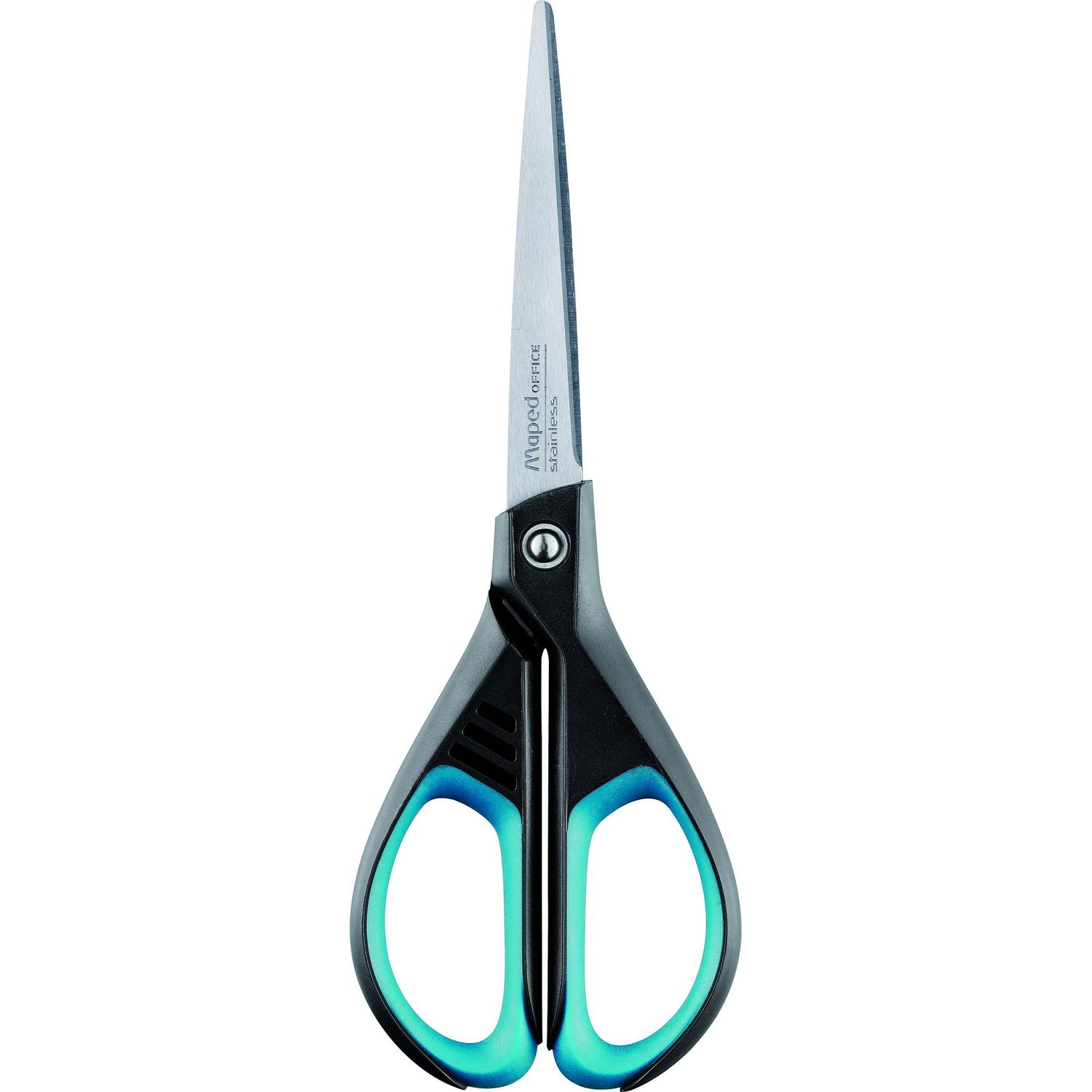Ножиці офісні Maped Essentials Soft 17 см чорні з синім (MP.468210) - фото 1