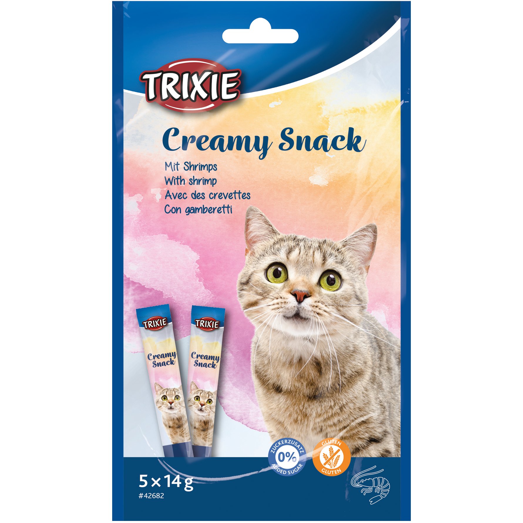 Ласощі для котів Trixie Creamy Snacks Креветки 5 стіків по 14 г - фото 1