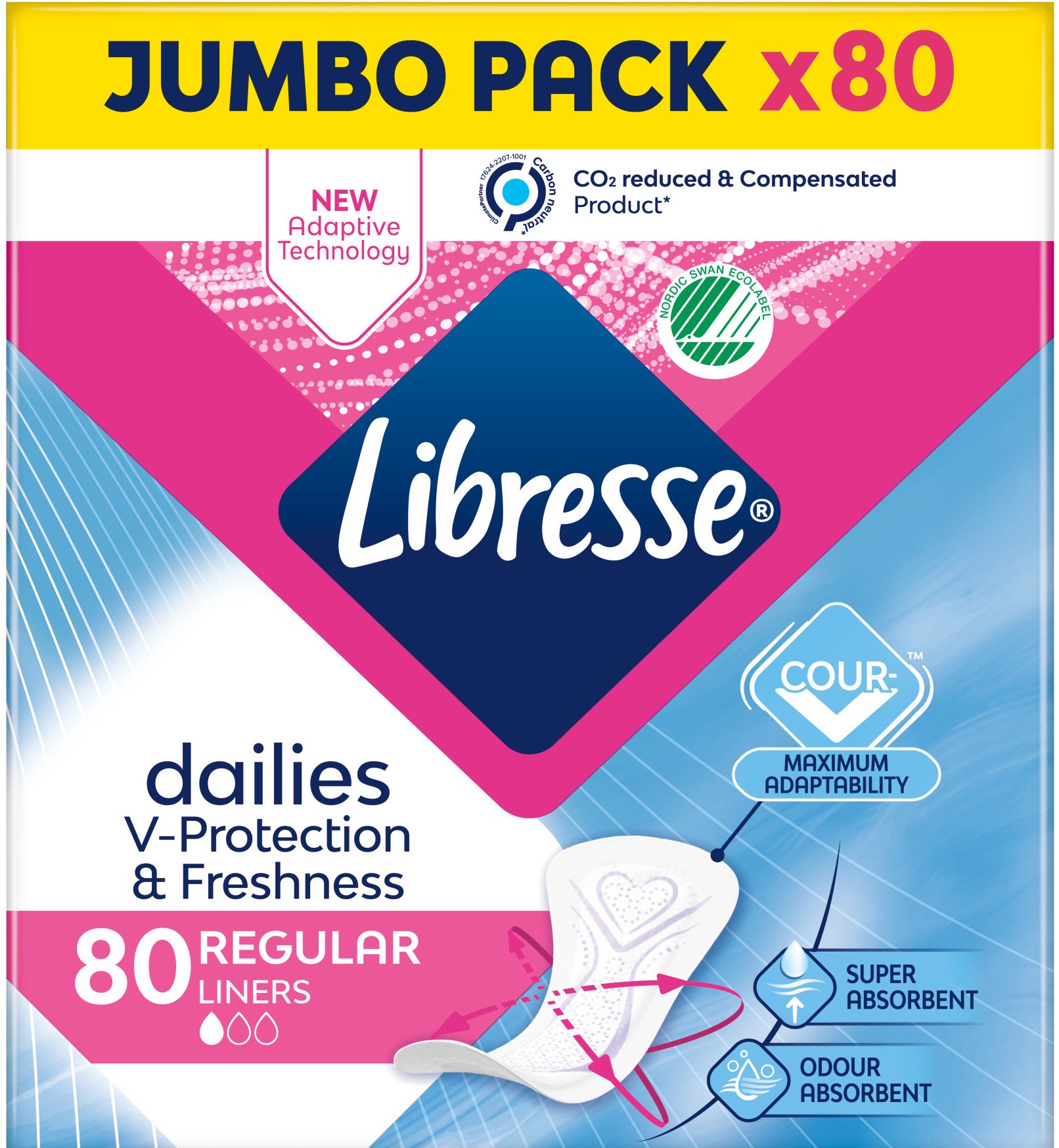 Фото - Гігієнічна прокладка Libresse Прокладки гігієнічні  Dailies Fresh Regular 80 шт. 