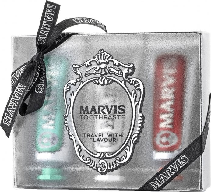 Подарочный набор зубных паст Marvis: Классическая интенсивная мята, отбеливающая, корица и мята (3 уп. по 25 мл) - фото 1