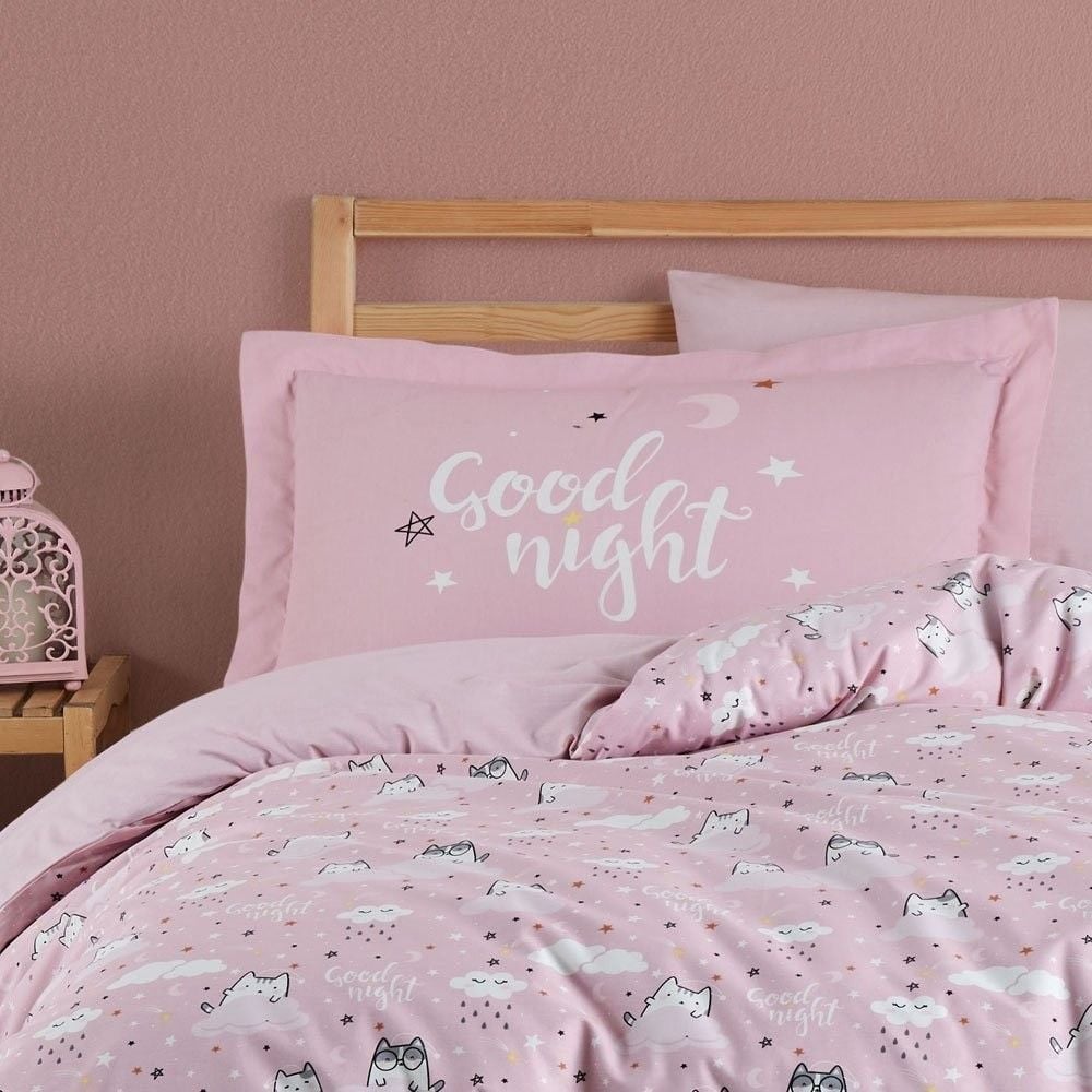 Комплект постельного белья Hobby Poplin Daisi полуторный розовый (77222_1,5) - фото 2