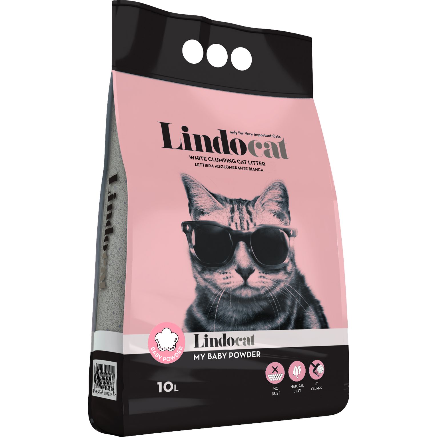 Наполнитель бентонитовый Lindocat My Baby Powder с ароматом детской присыпки 10 л (3RGGLC.TS10LCBP) - фото 1