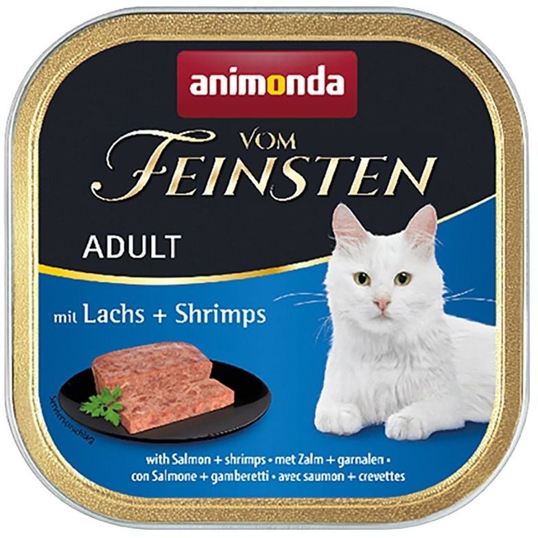 Влажный корм для кошек Animonda Vom Feinsten Adult with Salmon + Shrimps, с лососем и креветками, 100 г - фото 1