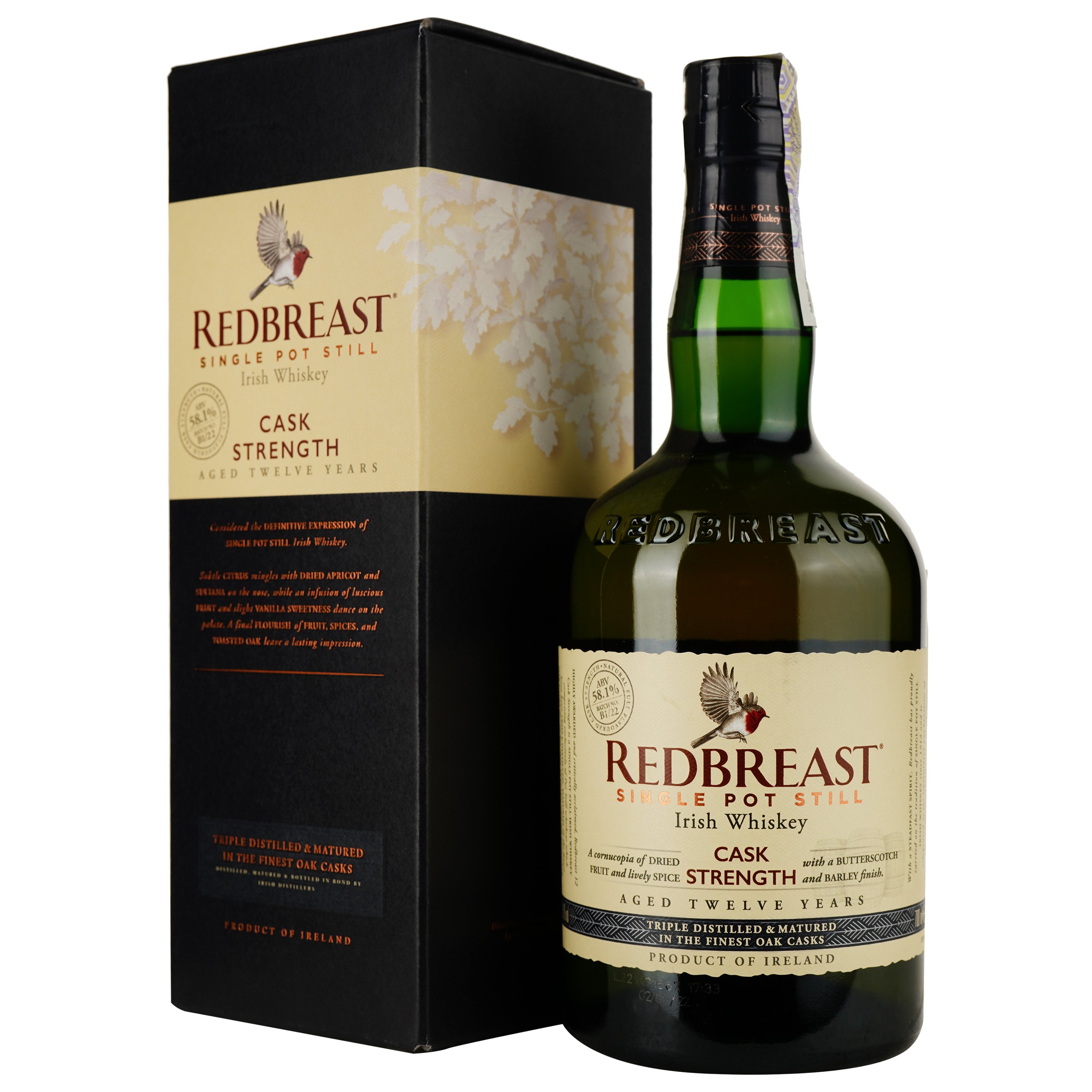 Виски Redbreast Cask Strength 12 yo Single Pot Still Irish Whiskey, в подарочной упаковке, 0,7 л - фото 1