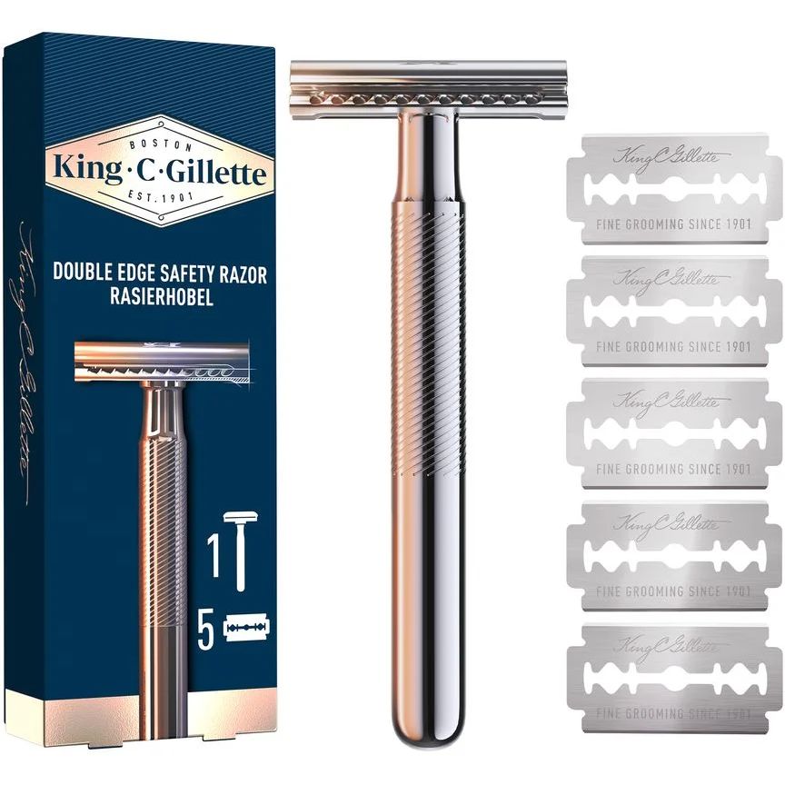 Станок для бритья мужской Gillette King C с 5 сменными лезвиями - фото 1