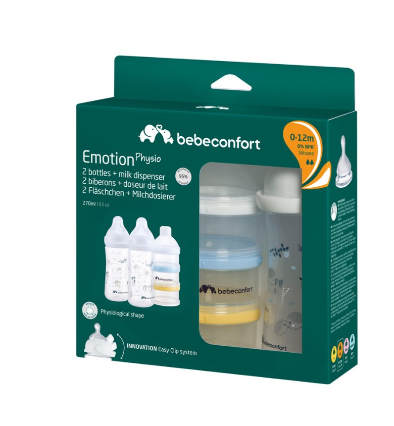 Набор для кормления Bebe Confort: бутылочки Emotion Physio, 270 мл, 2 шт. + диспенсер Urban Garden, белый (3102209180) - фото 4