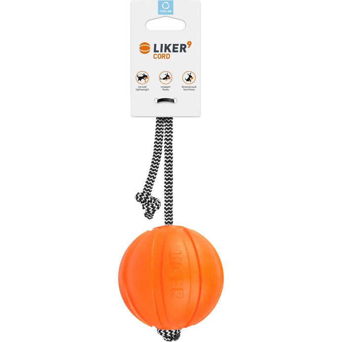М'ячик Liker 9 Cord на шнурі, 9 см, помаранчевий (6297) - фото 1