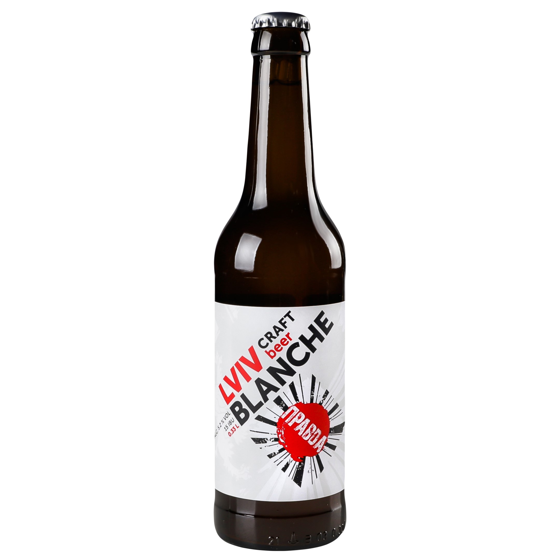 Пиво Правда Lviv Blanche, светлое, нефильтрованное, 5,2%, 0,33 л (831637) - фото 1