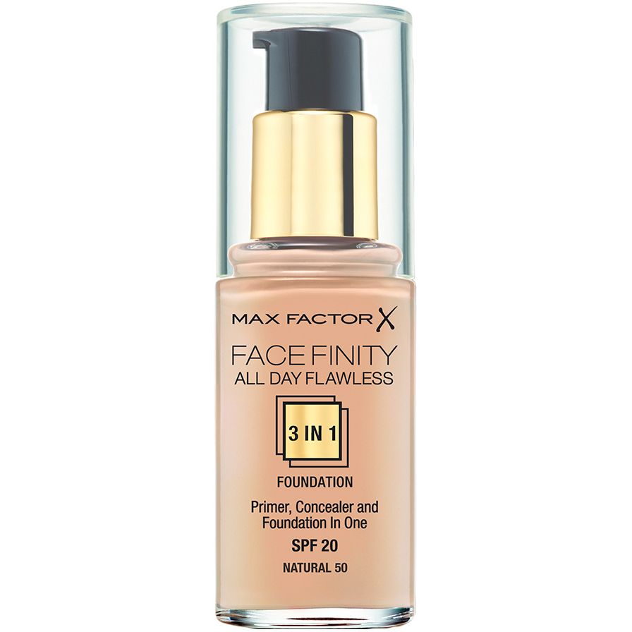 Тональная основа Max Factor Facefinity All Day Flawless 3 в 1 тон 50 (Natural) 30 мл - фото 1