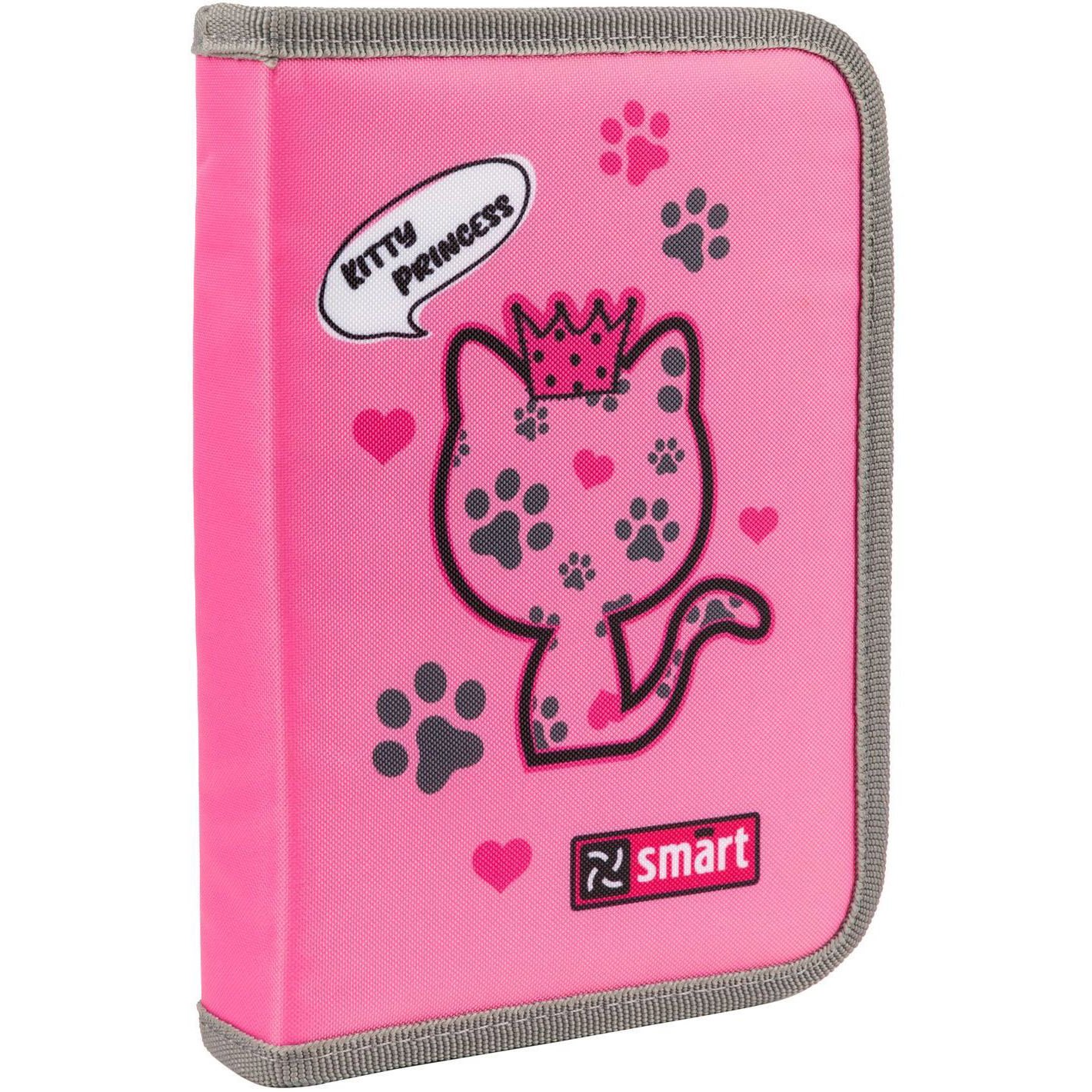 Пенал жесткий Smart HP-02 Meow, 13х21х3 см, розовый (533276) - фото 1