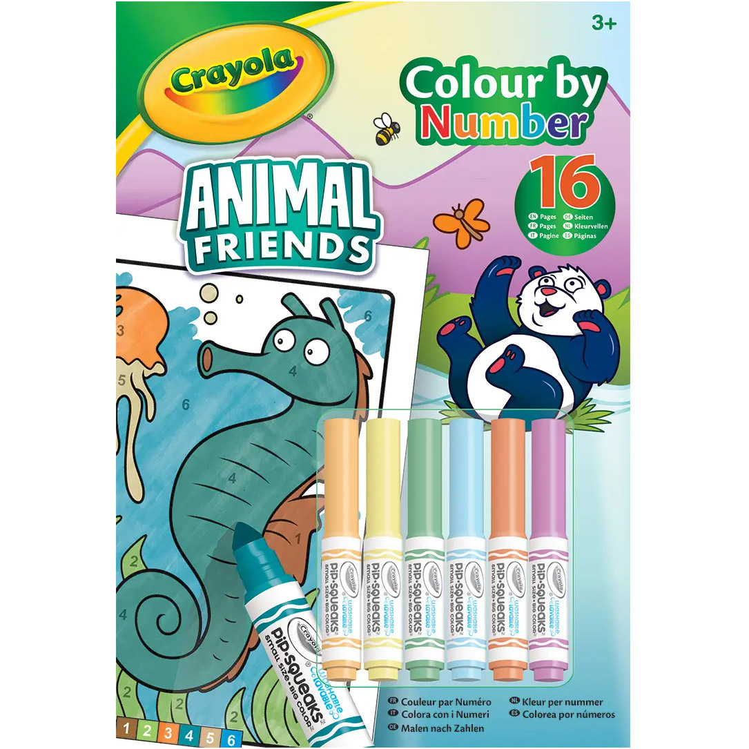 Книга-раскраска по номерам Crayola Животные-друзья с фломастерами (04-7321G) - фото 1