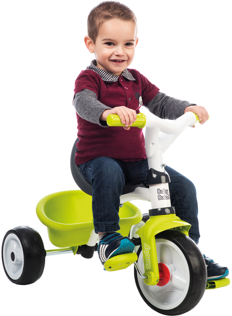 Триколісний велосипед Smoby Toys з козирком, багажником і сумкою, зелений (741100) - фото 4