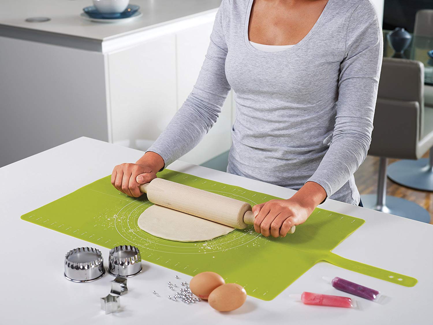 Силиконовый коврик Joseph Joseph Roll-up Baking Mat, 38х58 см, зеленый (20031) - фото 4