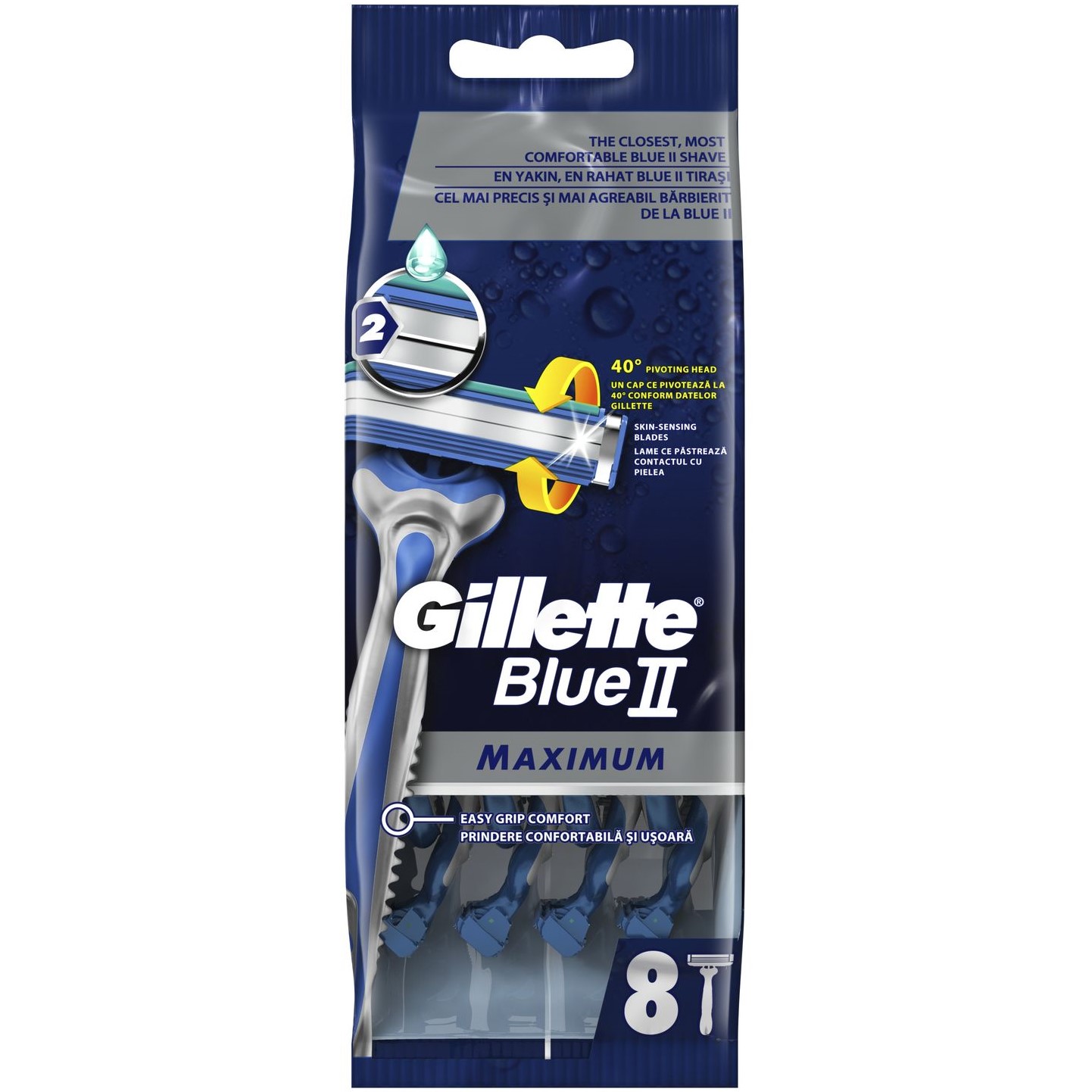 Одноразовые станки для бритья Gillette Blue 2 Max 8 шт. - фото 1