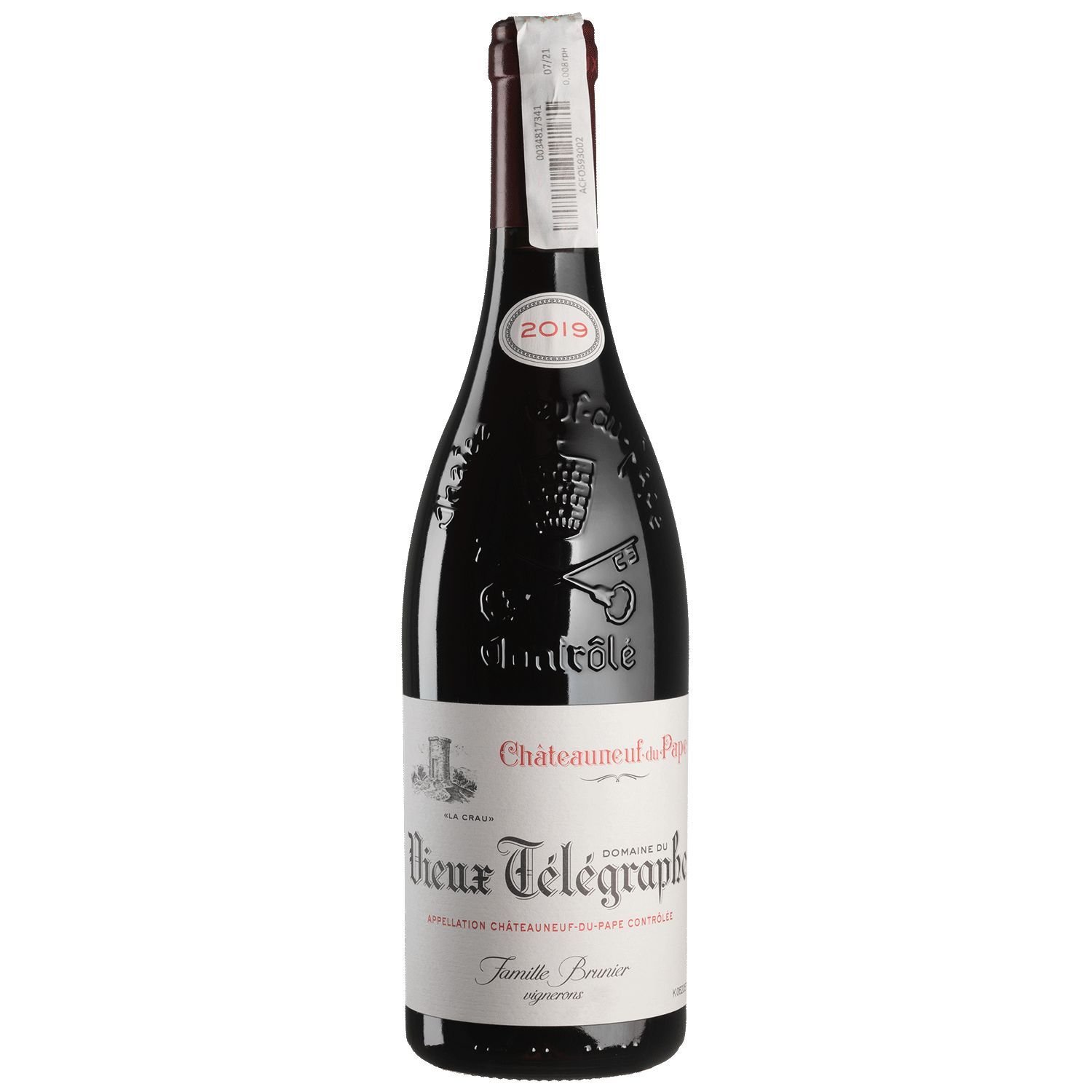 Вино Vieux Telegraphe Chateauneuf-du-Pape Red 2019, красное, сухое, 0,75 л - фото 1