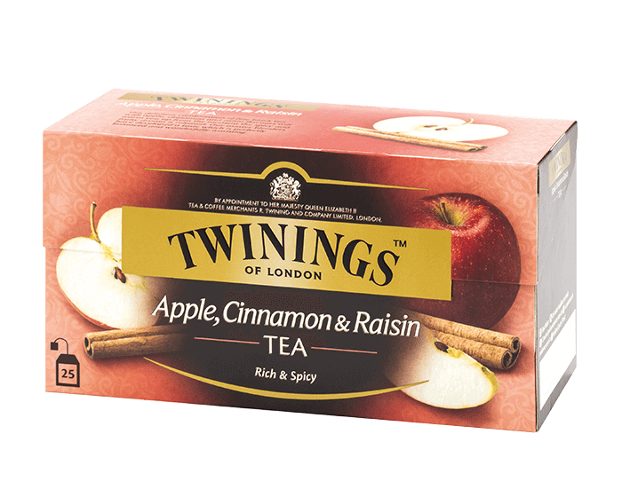 Чай чорний Twinings з яблуком, корицеюта родзинками, 25 пакетиків (828043) - фото 1