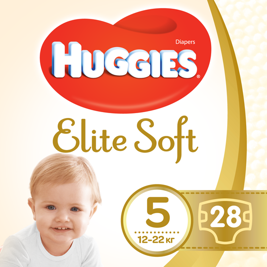 Підгузки Huggies Elite Soft 5 (12-22 кг), 28 шт. - фото 1