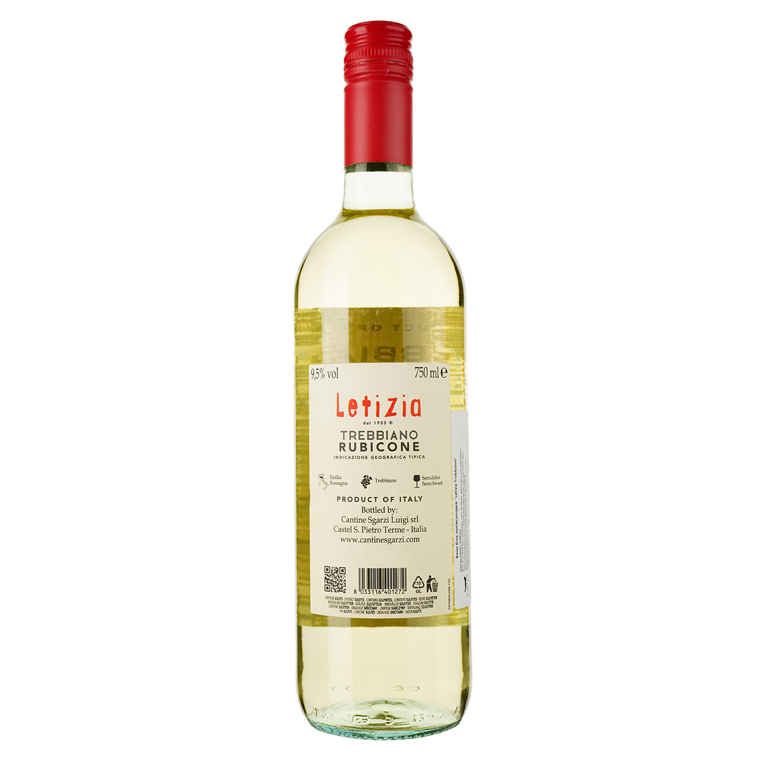 Вино Letizia Trebbiano IGT Rubicone белое полусладкое 0.75 л - фото 2