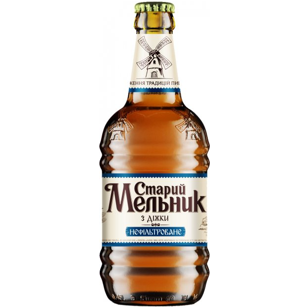 Пиво Старий Мельник з діжки, світле, нефільтроване, 5%, 0,45 л (795169) - фото 1