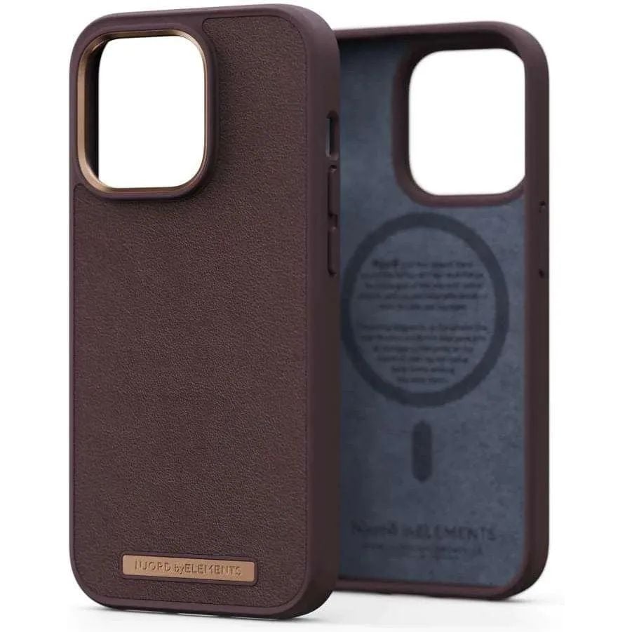 Чехол-накладка Njord Genuine Leather MagSafe Case Dark Brown для iPhone 14 Pro - фото 7