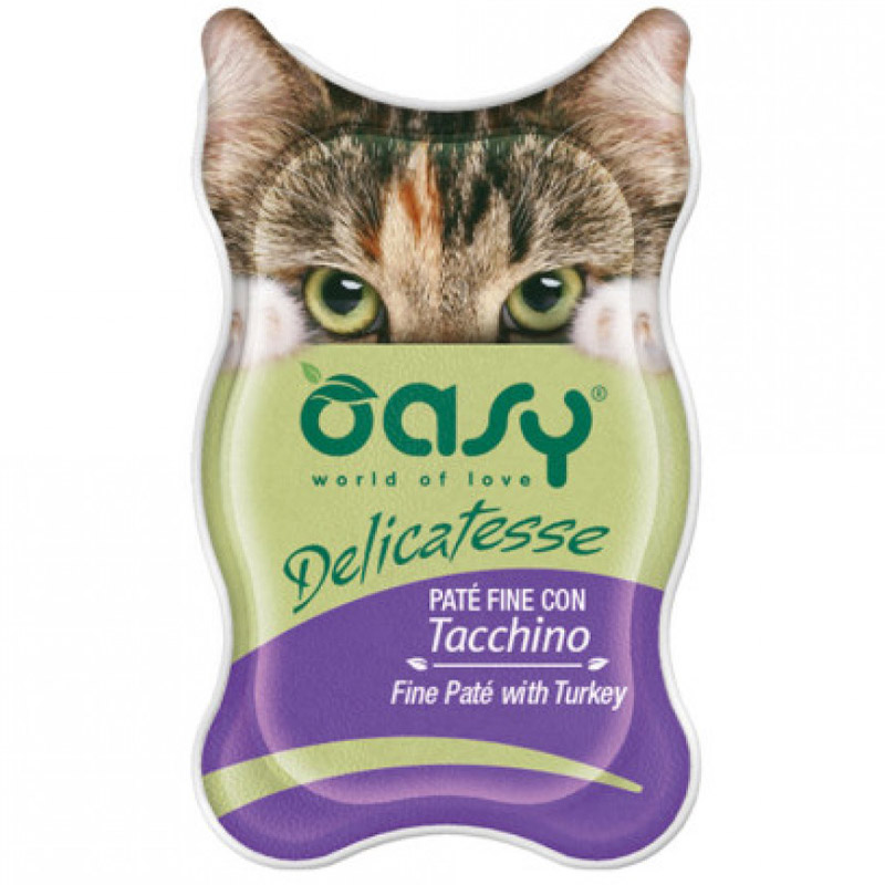 Вологий корм для дорослих котів Oasy паштет з індичкою 85 г - фото 1