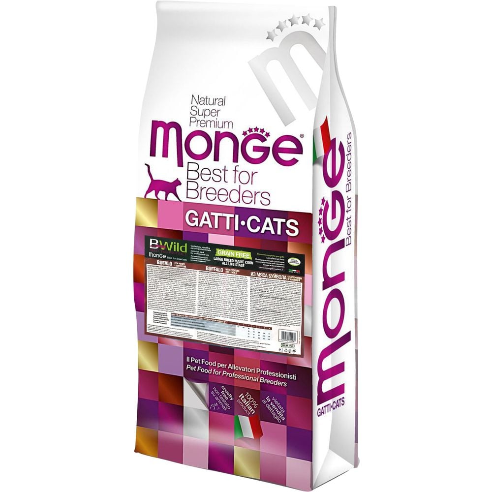 Сухой корм для котов Monge Cat Bwild Gr.Free, буйвол, 10 кг - фото 1