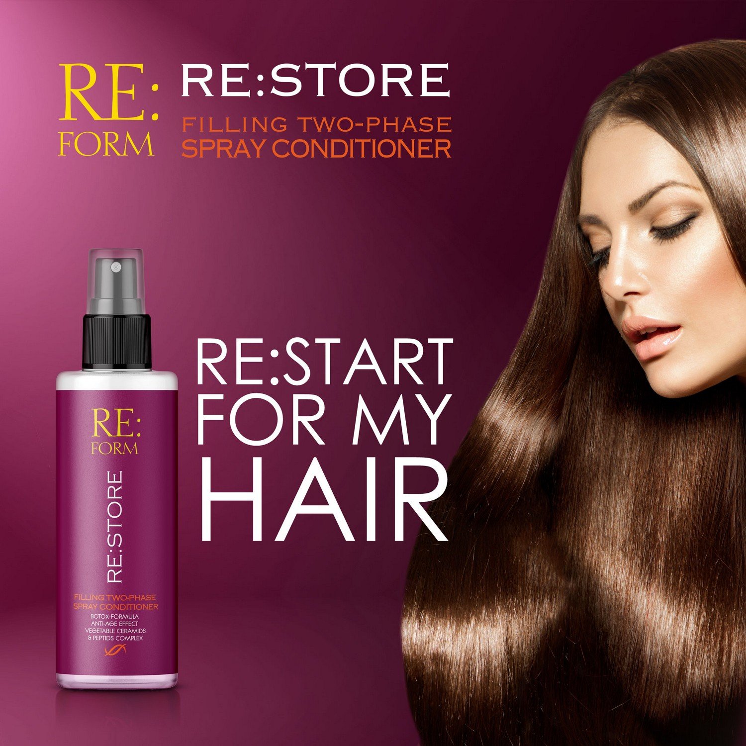 Двофазний наповнюючий спрей-кондиціонер Re:form Re:store Відновлення і заповнення волосся, 200 мл - фото 7