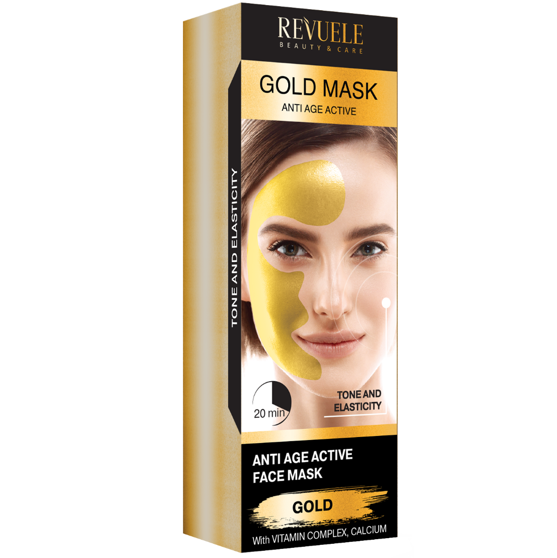 Золота маска для обличчя Revuele Gold Face Mask Lifting Effect Anti-Age, 80 мл - фото 1