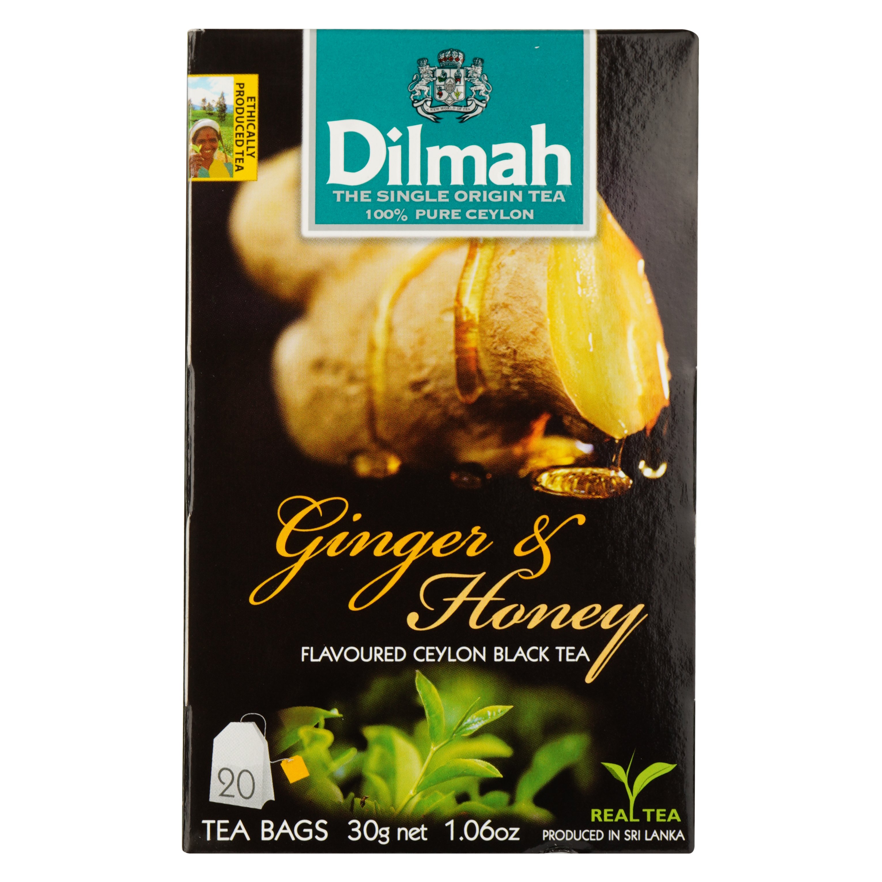 Чай чорний Dilmah Ginger&Honey, 30 г (20 шт. х 1.5 г) (896865) - фото 1